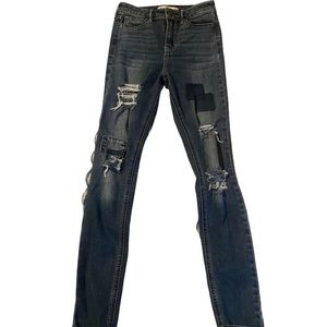 Hollister Skinny Patchwork/Ripped Jean